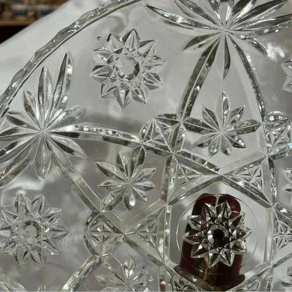 Vintage Anchor Hocking 11” Star Of David Crystal Platter - Picture 3 of 4